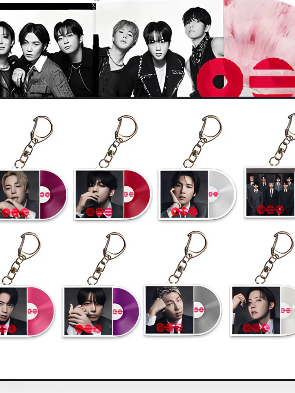 BTS Photo Disc Keychain Phone Charm - Multi Color